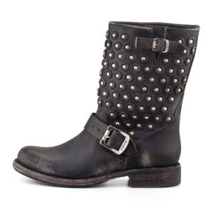 Frye Jenna Disc Short Leather Motorcycle Women Boots/Booties